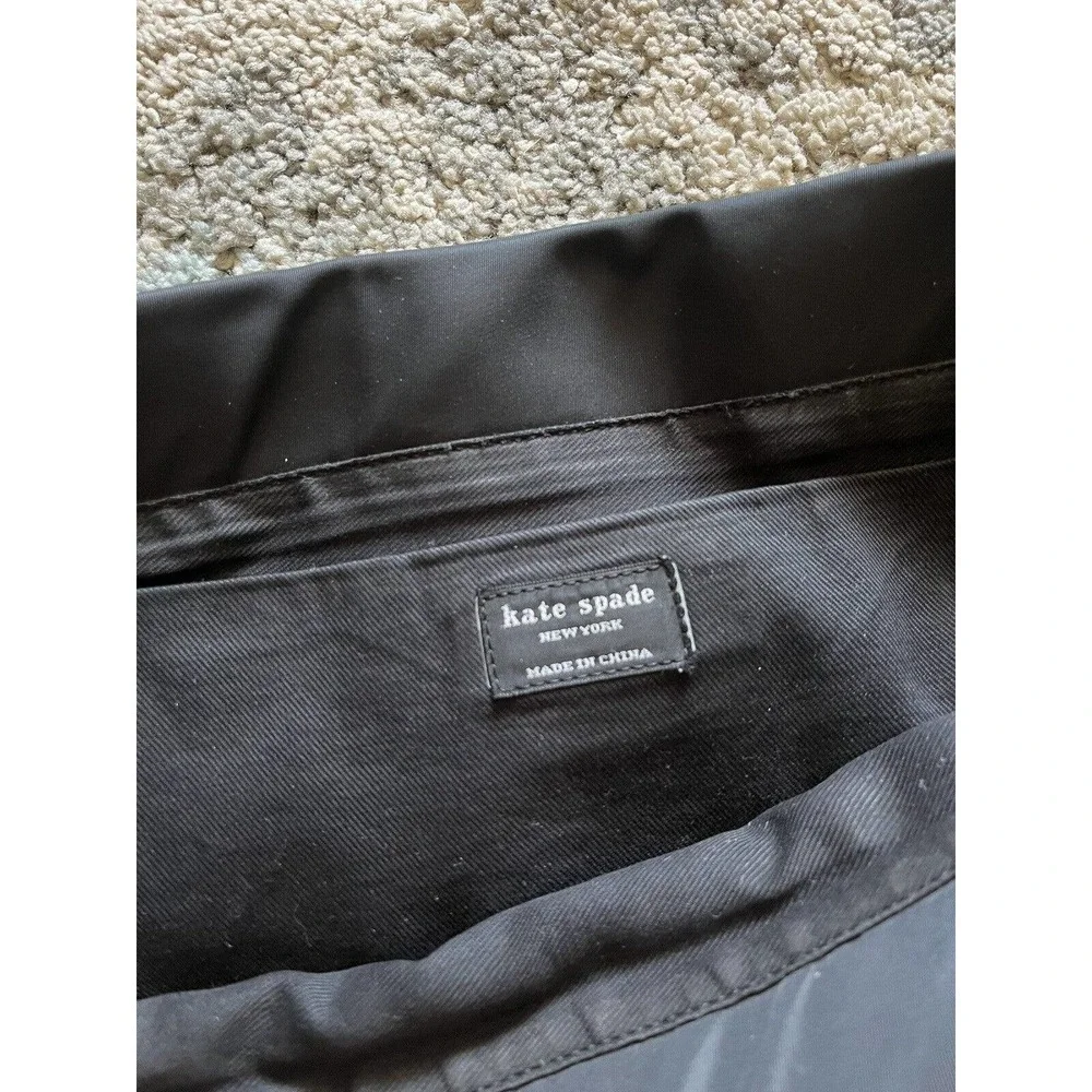Kate Spade Black Nylon Adjustable Strap Messenger Bag Flap Closure Y2K Style